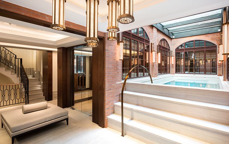 Bathing and treatment spaces at Auriga Spa, Capella Shanghai