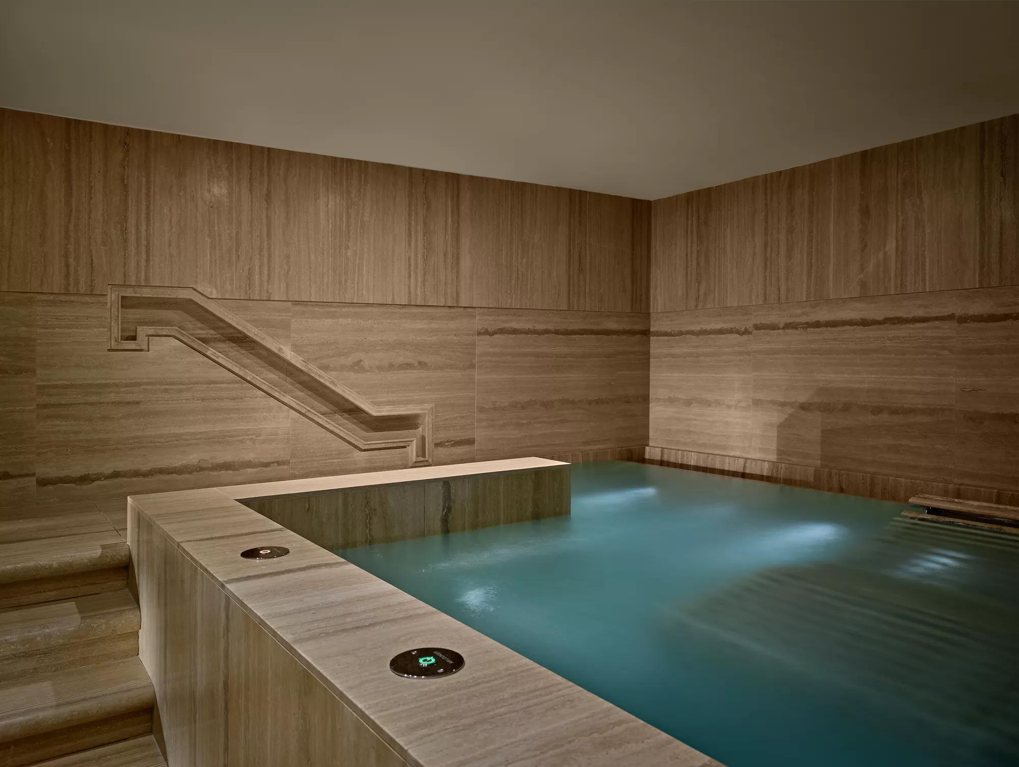 Stone bathing pool at Asaya, Rosewood Hong Kong