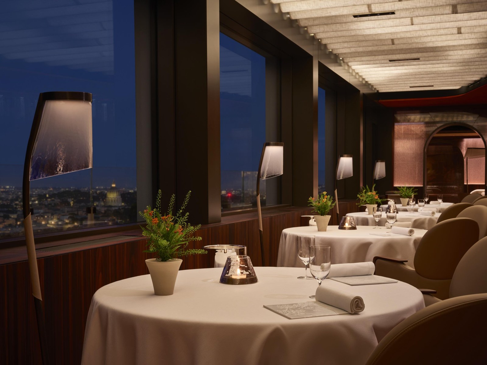 La Pergola dining room at Rome Cavalieri, A Waldorf Astoria Hotel